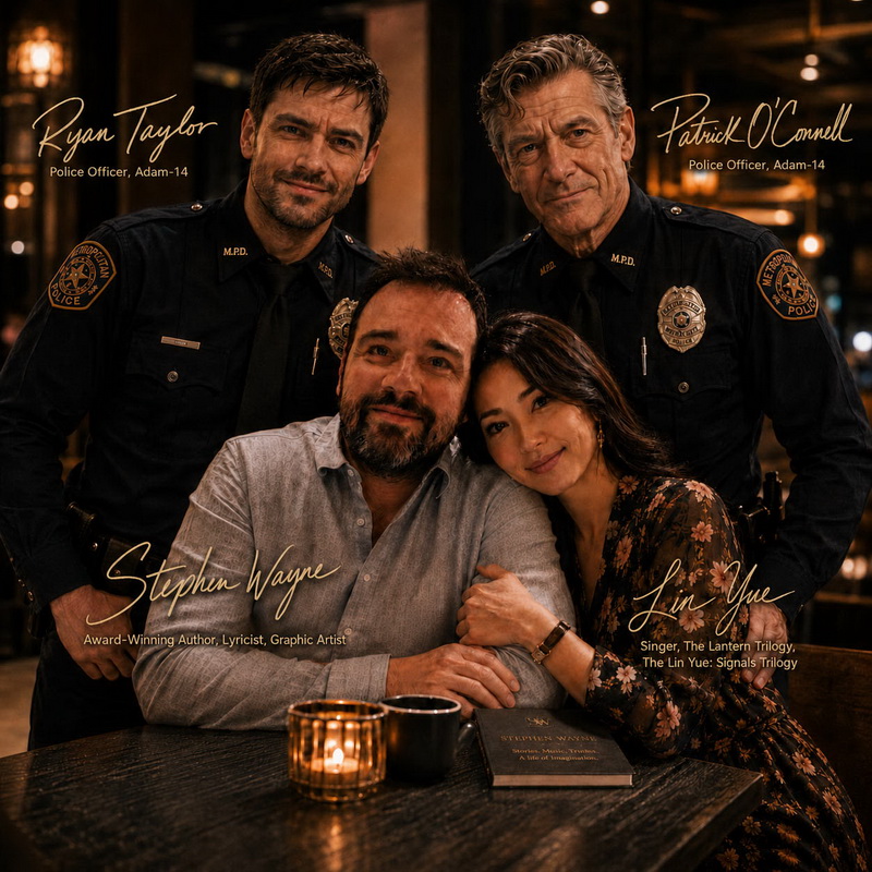Stephen Wayne with Ryan Taylor, Patrick O'Connell, and Lin Yue